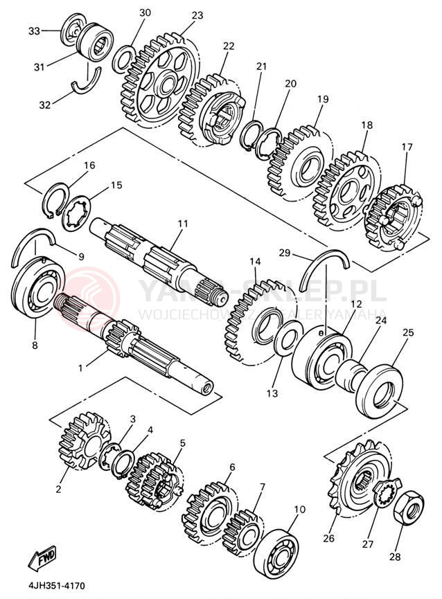 Schemat "Skrzynia biegów " do Yamaha YZF600R YZF600RRC/YZF600RR