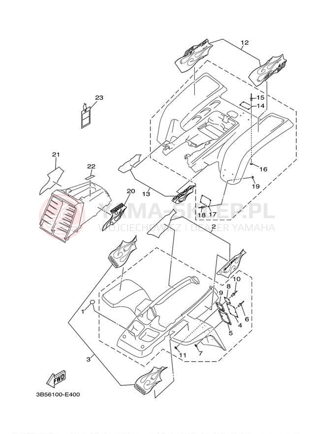 Schemat "naklejki" do Yamaha BANSHEE SE YFZ350SEV