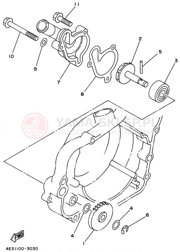 Schemat "Pompa wody" do Yamaha YZ80H1