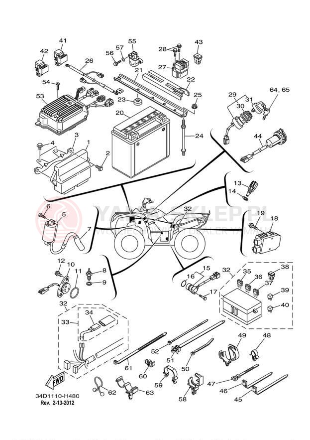 Schemat "układ elektryczny" do Yamaha GRIZZLY 550 EPS 4WD YFM5FGPAGR