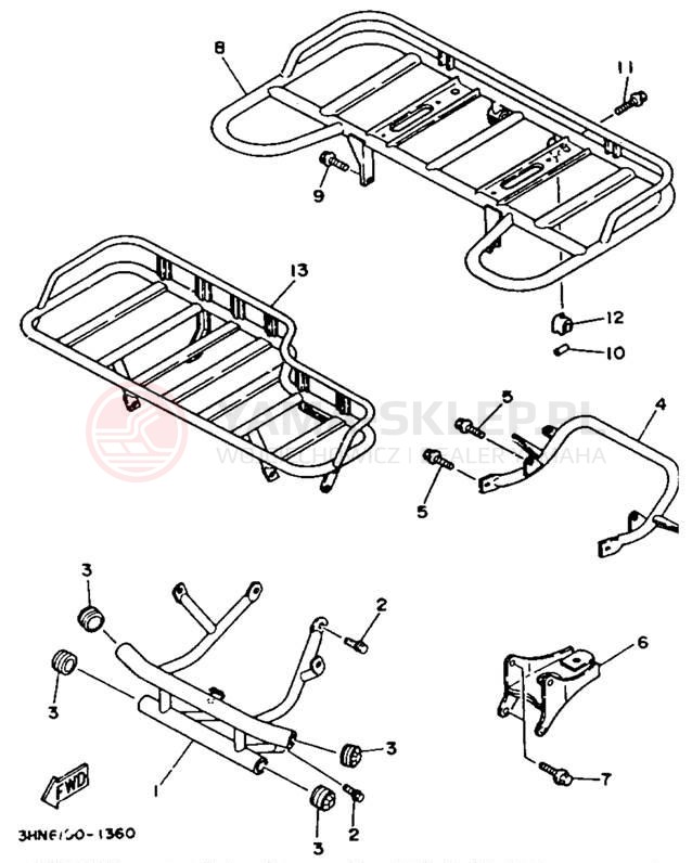 Schemat "gmole" do Yamaha BIG BEAR 4WD YFM350FWE
