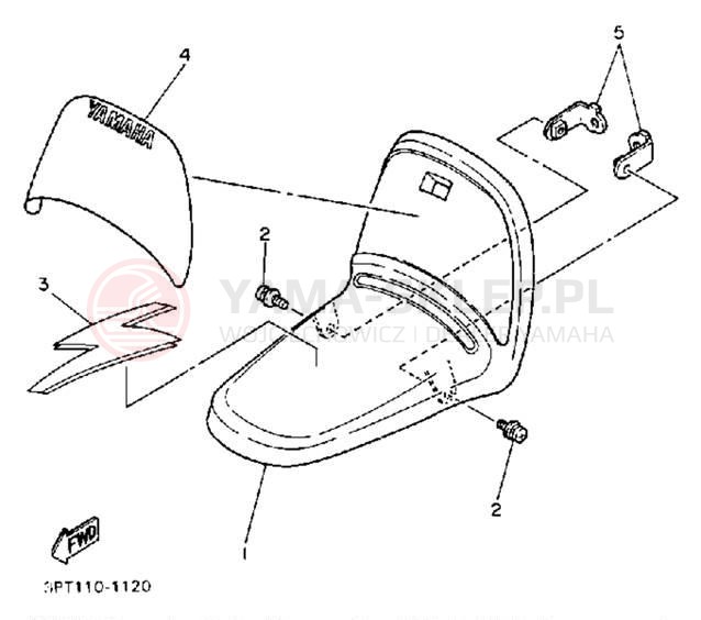 Schemat "Przedni błotnik" do Yamaha Y-ZINGER PW50B