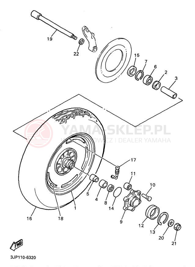 Schemat "Koło tył" do Yamaha V-MAX 1200 VMX12JC/VMX12J