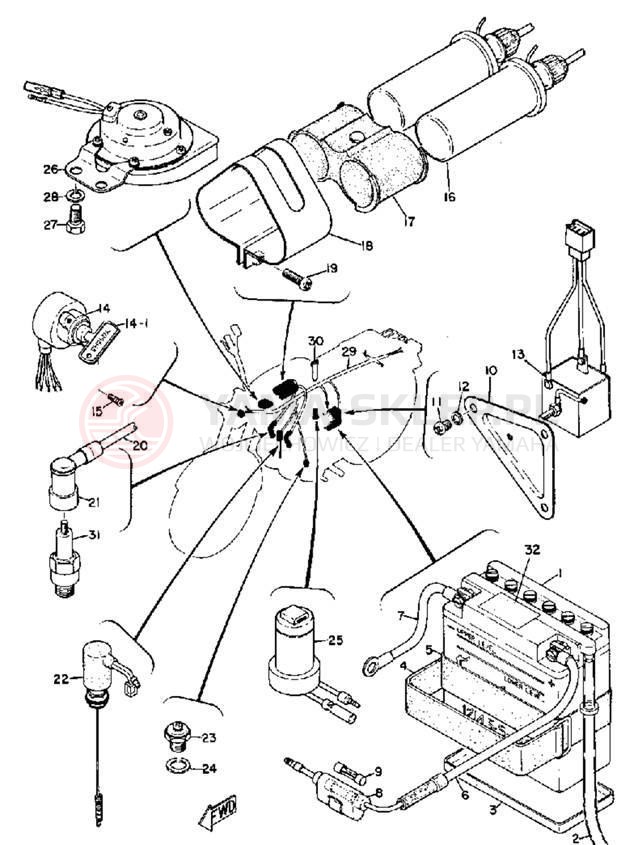 Schemat "układ elektryczny" do Yamaha YAS1C