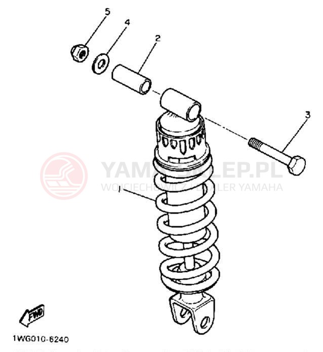 Schemat "zawieszenie tył" do Yamaha FZR400W