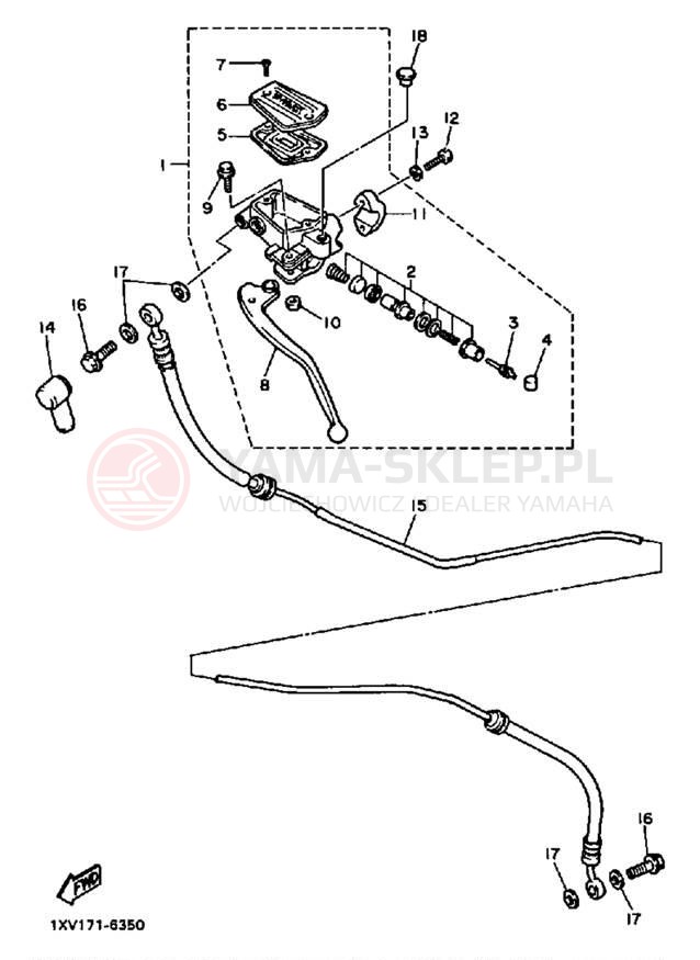 Schemat "Pompa hamulcowa przednia" do Yamaha FZ700TC/FZ700T