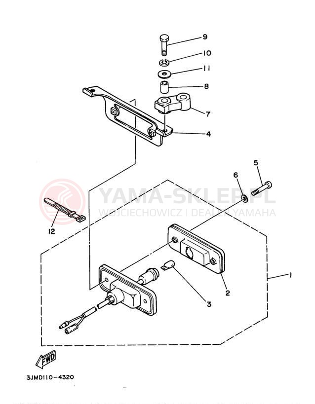 Schemat "Oświetlenie tył" do Yamaha BLASTER YFS200J_MN