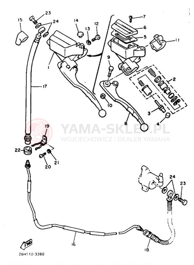 Schemat "Pompa hamulcowa przednia" do Yamaha XVZ12DN