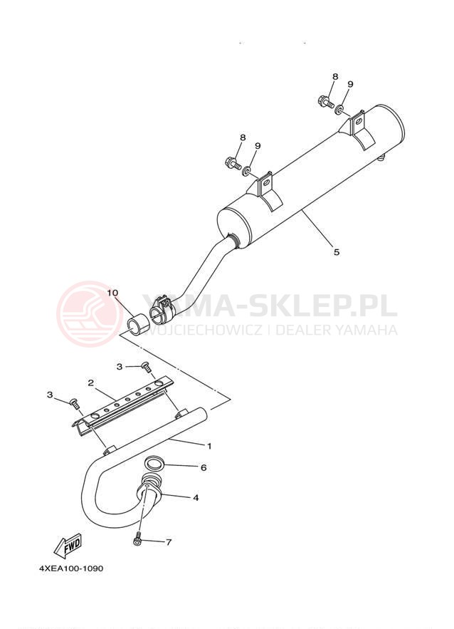Schemat "Wydech końcowy" do Yamaha BRUIN 250 YFM250BT