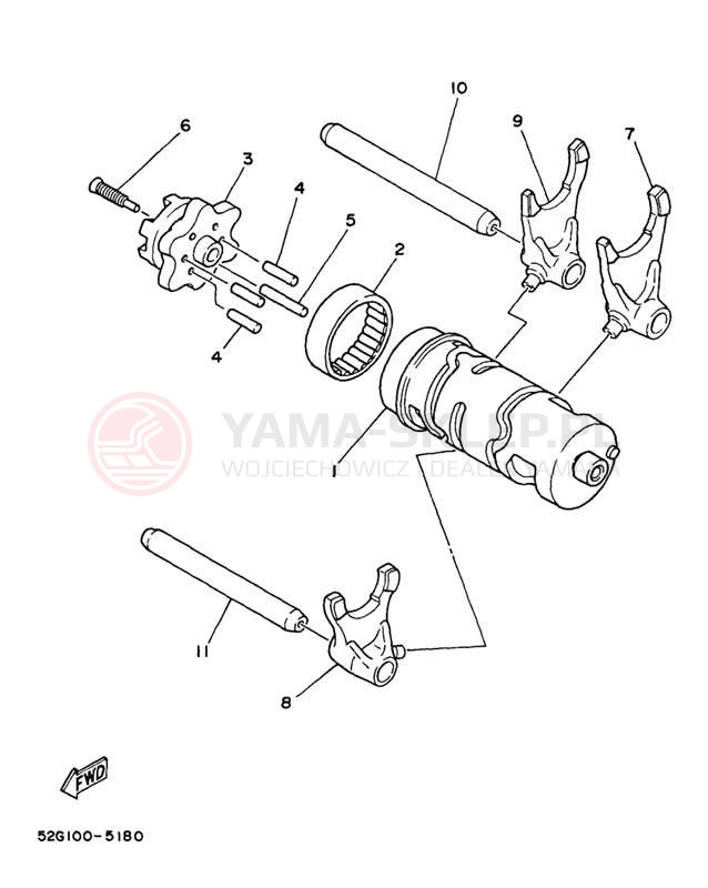 Schemat "Wodziki, automat" do Yamaha TIMBERWOLF 2WD YFB250UJ_M