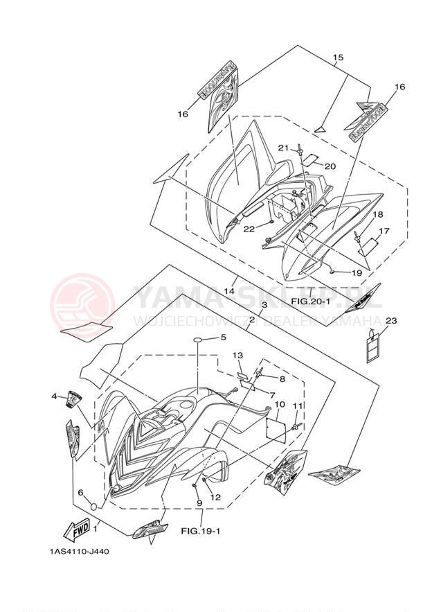 Schemat "naklejki" do Yamaha RAPTOR 700 SE YFM7RSEZ