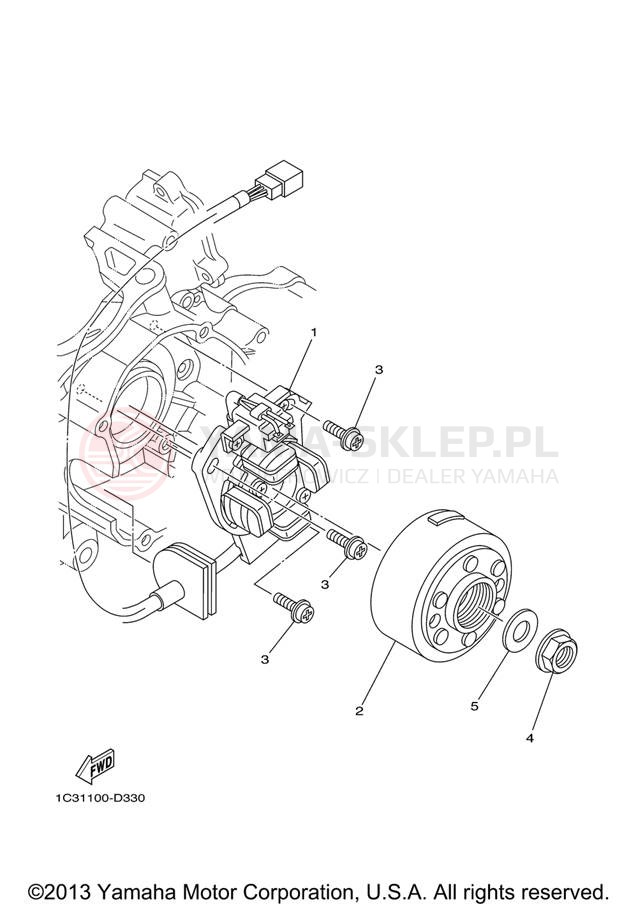 Schemat "prądnica" do Yamaha YZ125 YZ125V