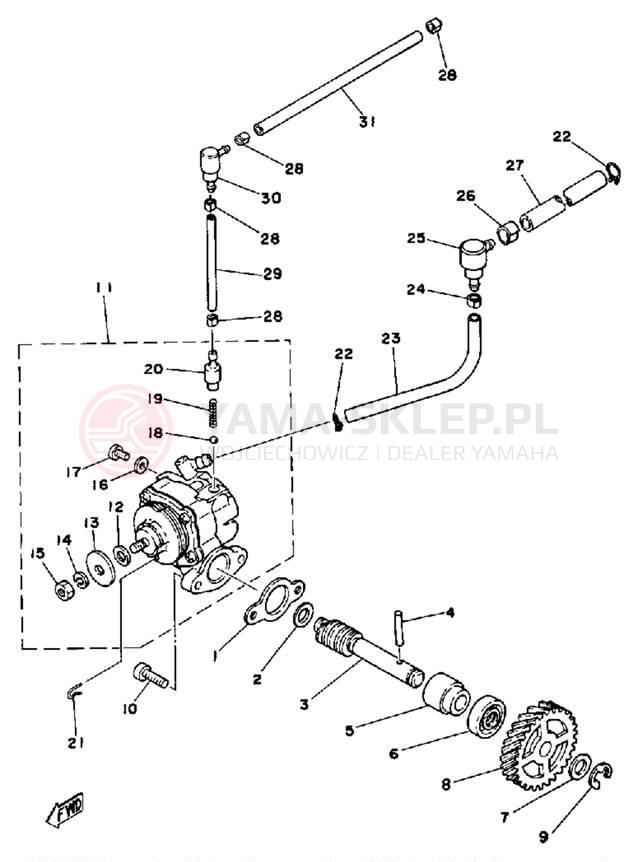 Schemat "Pompa olejowa" do Yamaha DT175F