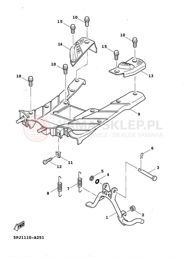 Schemat "Stopka postojowa i podnóżki" do Yamaha ZUMA YW50P