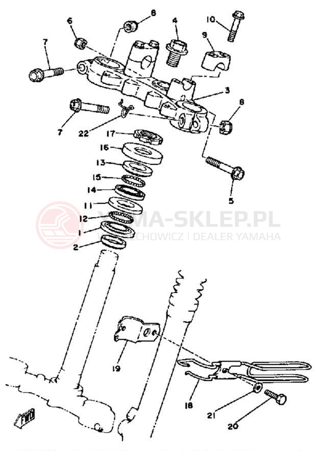Schemat "Półki zawieszenia" do Yamaha DT175H