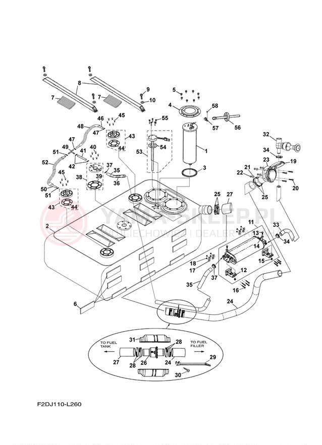 Schemat "zbiornik paliwa" do Yamaha 242 LIMITED SXT1800JL