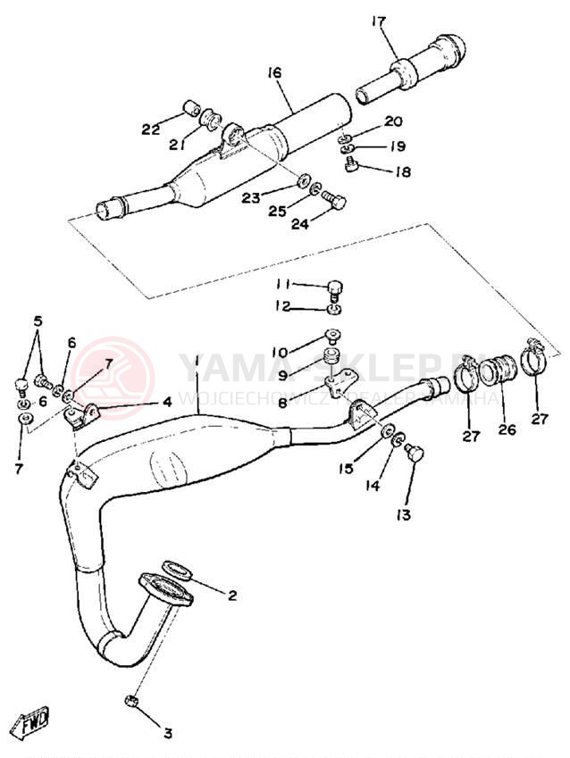 Schemat "Wydech końcowy" do Yamaha MX175H