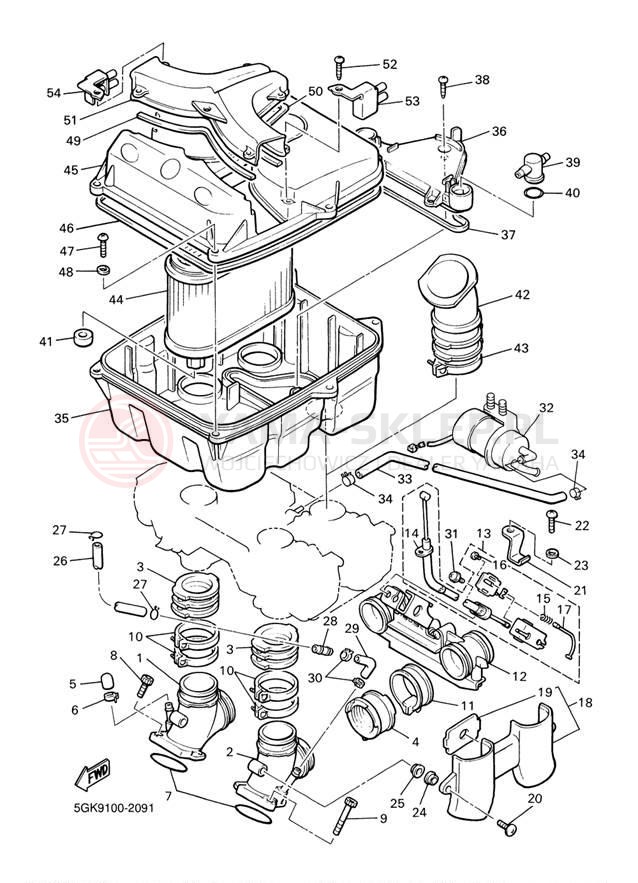 Schemat "Wtrysk paliwa" do Yamaha V-MAX VMX12R/VMX12RC