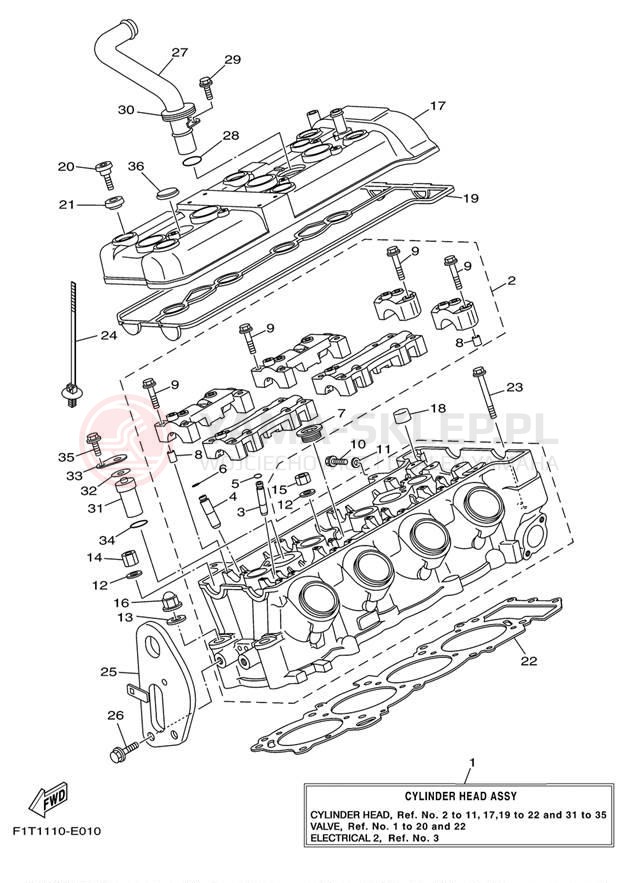Schemat "głowica" do Yamaha SX210 FRT1100BG/FRT1100CG