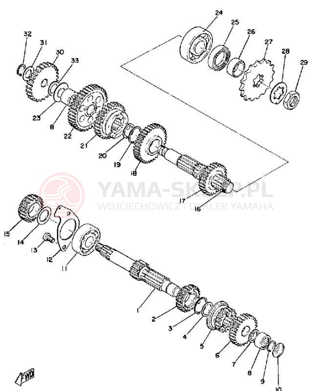 Schemat "Skrzynia biegów " do Yamaha G6S