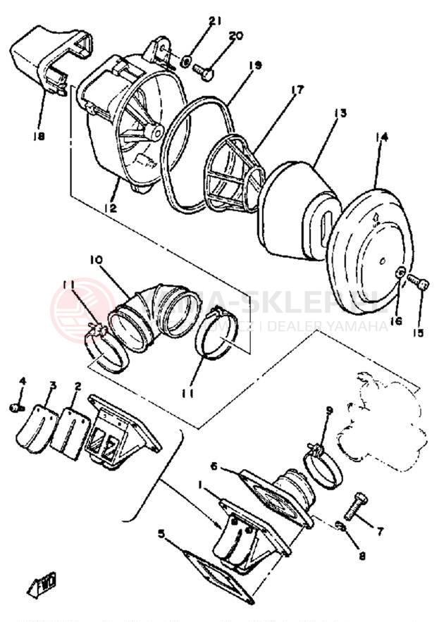 Schemat "Wtrysk paliwa" do Yamaha DT100K