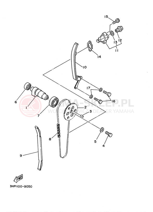 Schemat "Układ rozrządu" do Yamaha WARRIOR YFM350XRC/YFM350XR