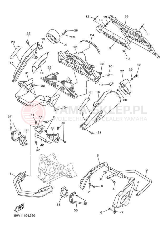Schemat "zderzak" do Yamaha RS VECTOR RS90PER/RS90PEL