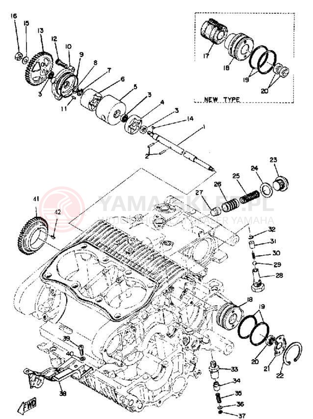 Schemat "Pompa olejowa" do Yamaha TX750