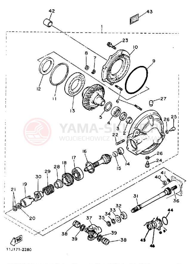 Schemat "Wał napędowy" do Yamaha XZ550RJ