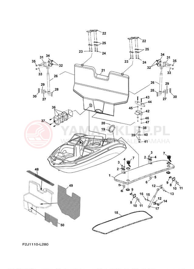 Schemat "DECK HATCH" do Yamaha 212X XAT1800AN/XAT1800BN
