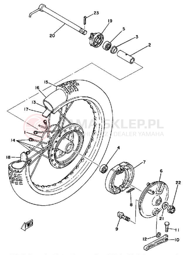 Schemat "Koło przód" do Yamaha IT175H