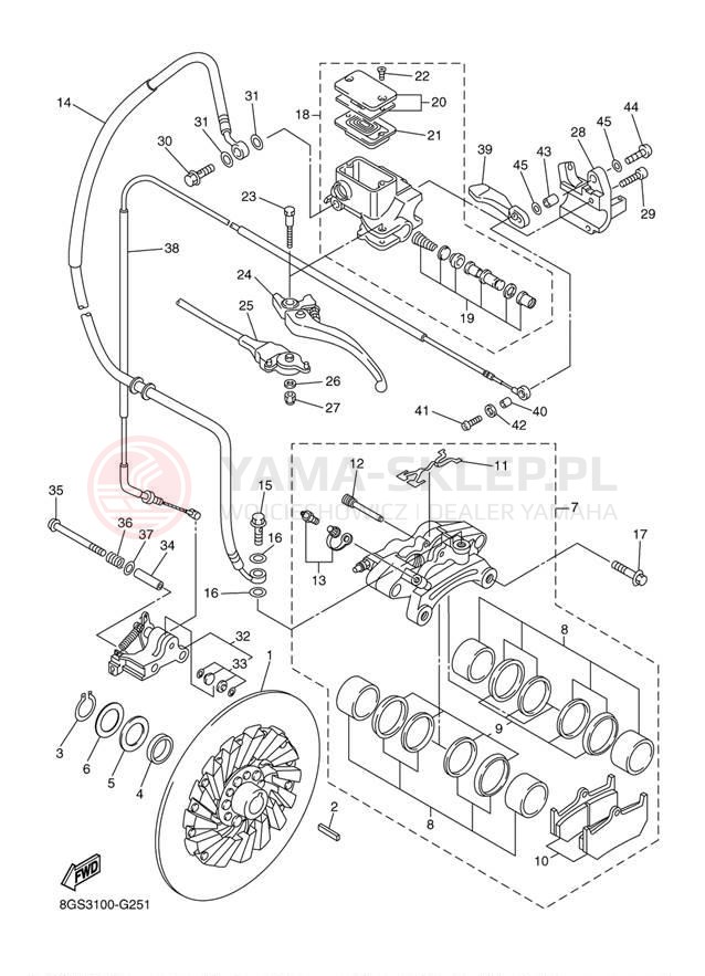Schemat "hamulec" do Yamaha VK PRO VK10BR
