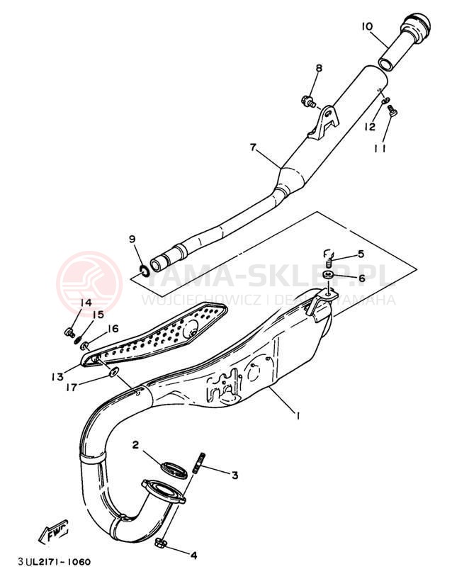 Schemat "Wydech końcowy" do Yamaha RT100K