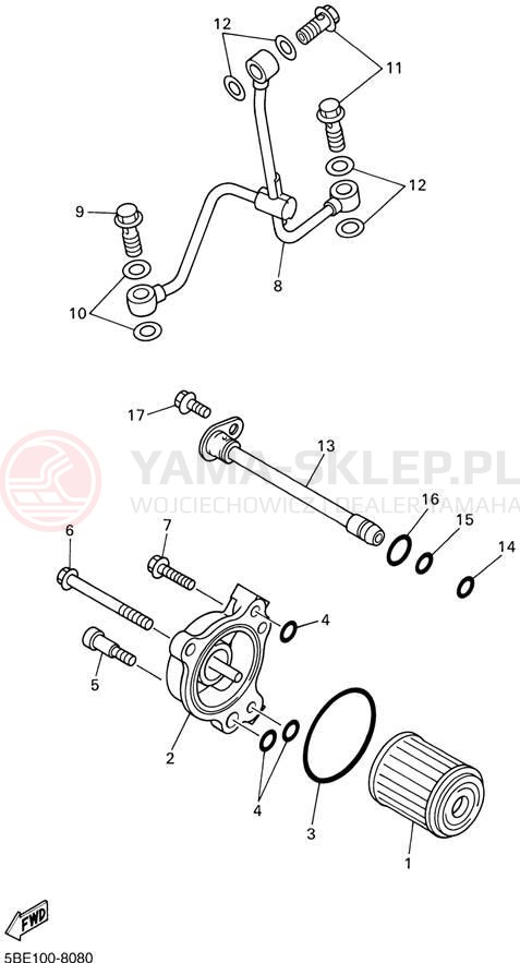 Schemat "Filtr oleju" do Yamaha WR400F WR400FL