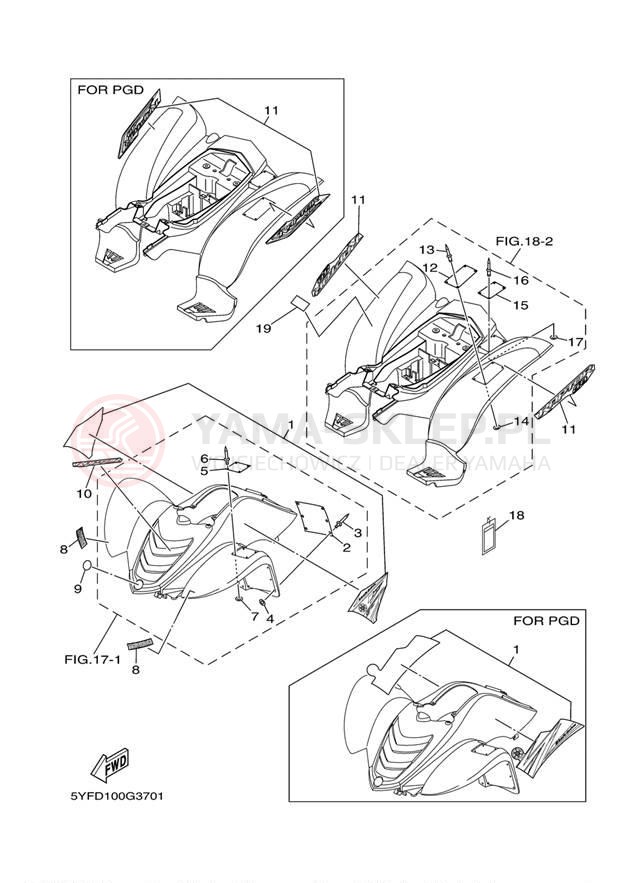 Schemat "naklejki" do Yamaha RAPTOR 50 YFM50RXL/YFM50RXGY