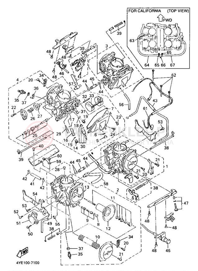 Schemat "Gaźnik" do Yamaha XVZ13LTJ/XVZ13LTJC