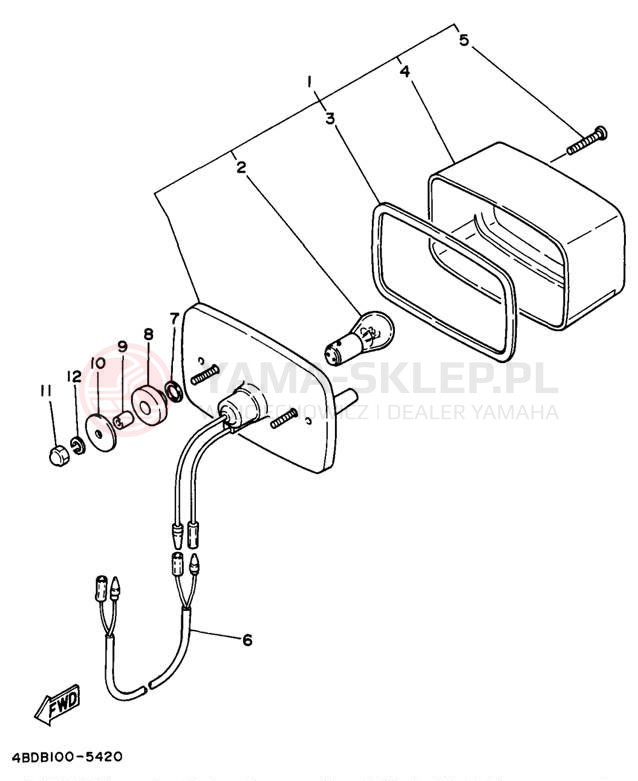 Schemat "Oświetlenie tył" do Yamaha TIMBERWOLF 2WD YFB250UJ_M