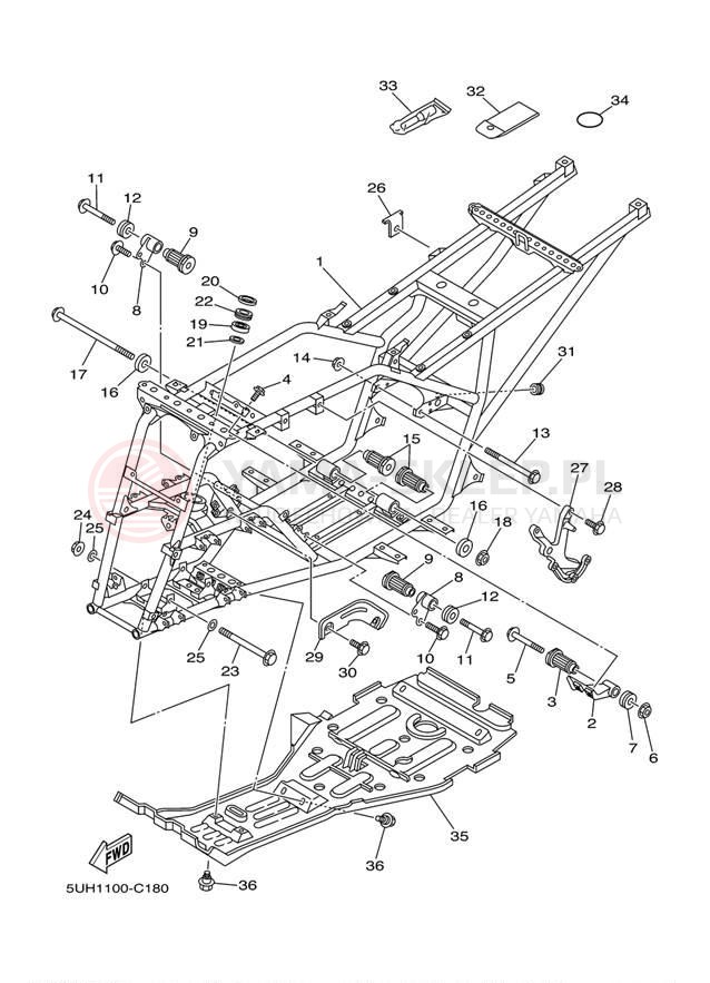Schemat "rama" do Yamaha BRUIN 350 4X4 YFM35FAT