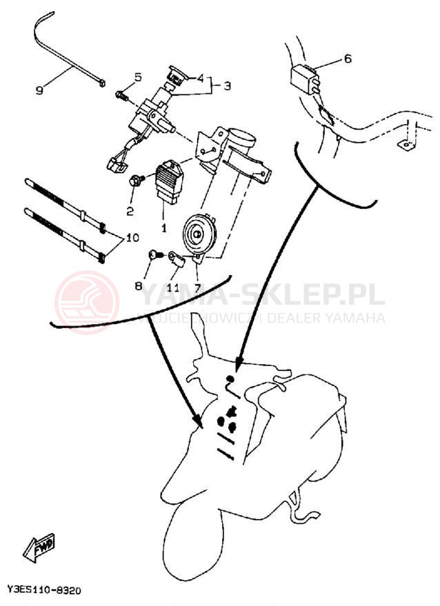 Schemat "układ elektryczny" do Yamaha ZUMA CW50TA