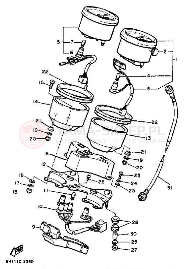 Schemat "Przędkościomierz" do Yamaha XV920RJ