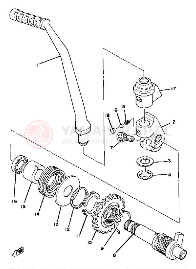 Schemat "rozrusznik" do Yamaha YZ125G