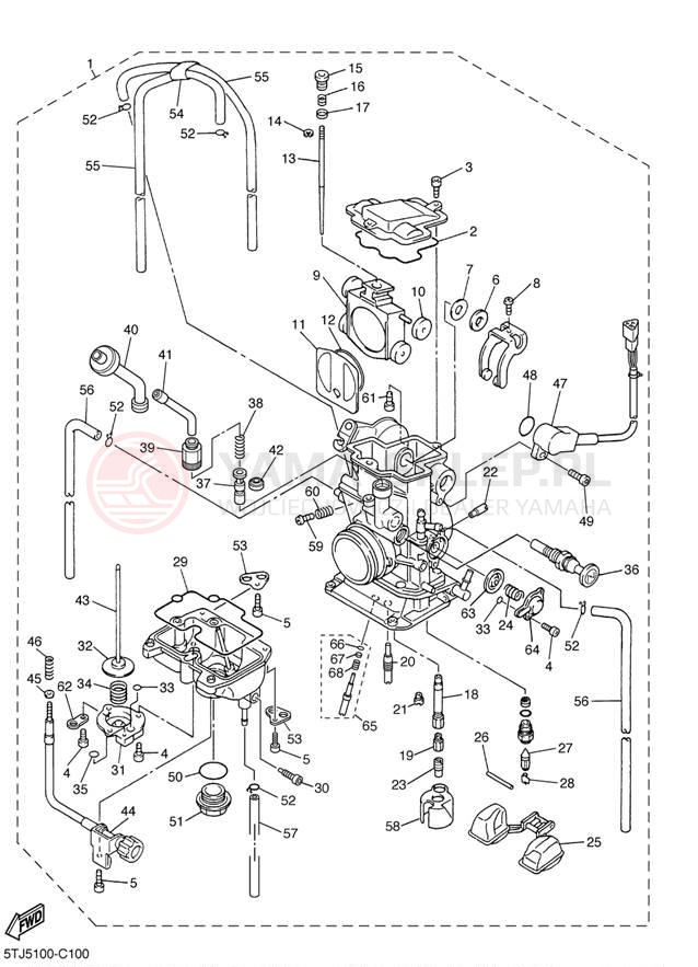Schemat "Gaźnik" do Yamaha WR450F WR450FS