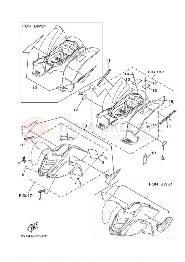 Schemat "naklejki" do Yamaha RAPTOR 50 YFM50RT