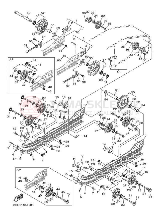 Schemat "Zawieszenie gąsiennicy" do Yamaha APEX SE RX10PSDW/RX10PSDB