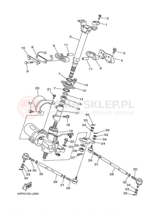 Schemat "Półki zawieszenia" do Yamaha GRIZZLY 700 EPS 4WD YFM7FGPAGR