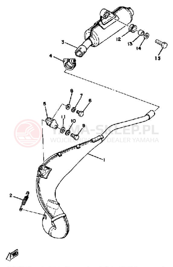 Schemat "Wydech końcowy" do Yamaha YZ125G