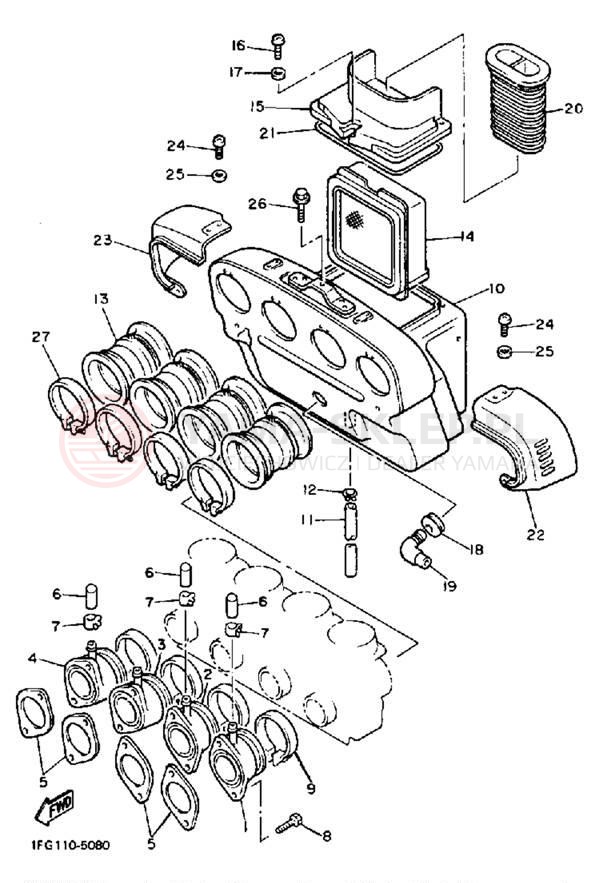 Schemat "Filtr powietrza" do Yamaha MAXIM XJ700S/XJ700SC