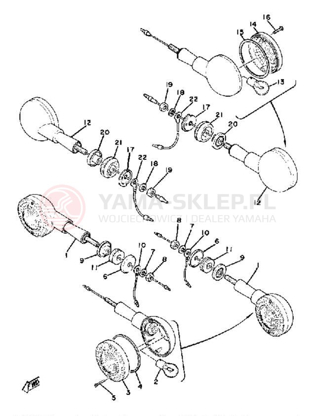 Schemat "kierunkowskazy" do Yamaha XS850LG