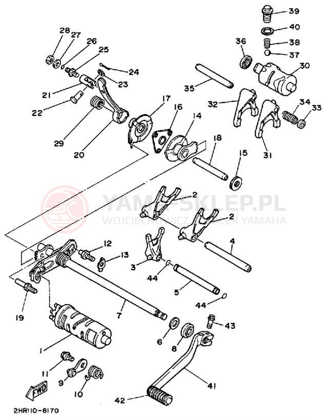 Schemat "Wodziki, automat" do Yamaha BIG BEAR 4WD YFM350FWW