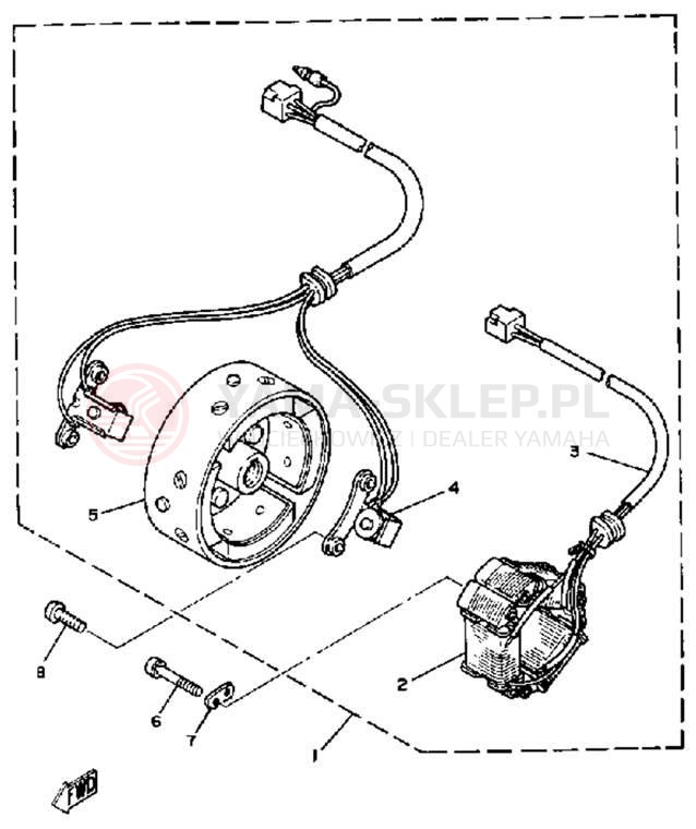 Schemat "Układ zapłonowy" do Yamaha SR185H